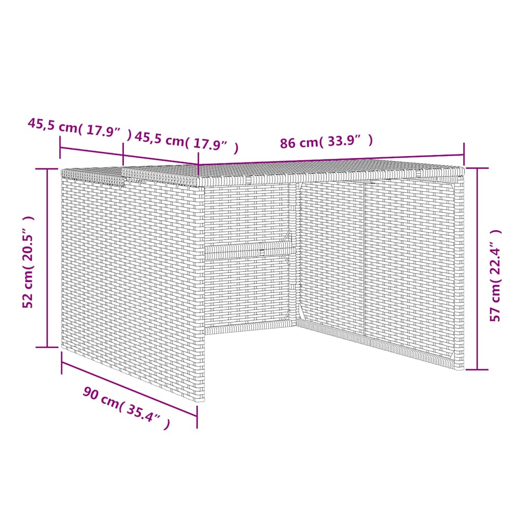 Mähroboter-Garage Schwarz 86x90x52/57 cm Poly Rattan