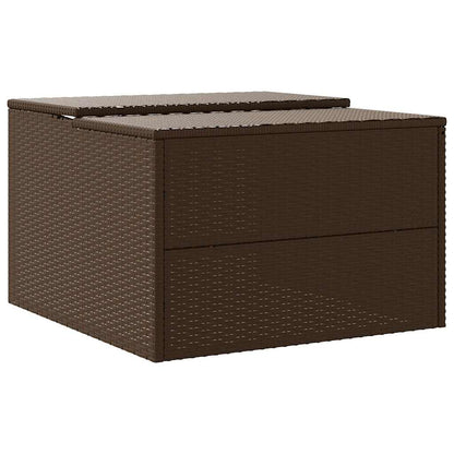 Mähroboter-Garage Braun 86x90x52/57 cm Poly Rattan