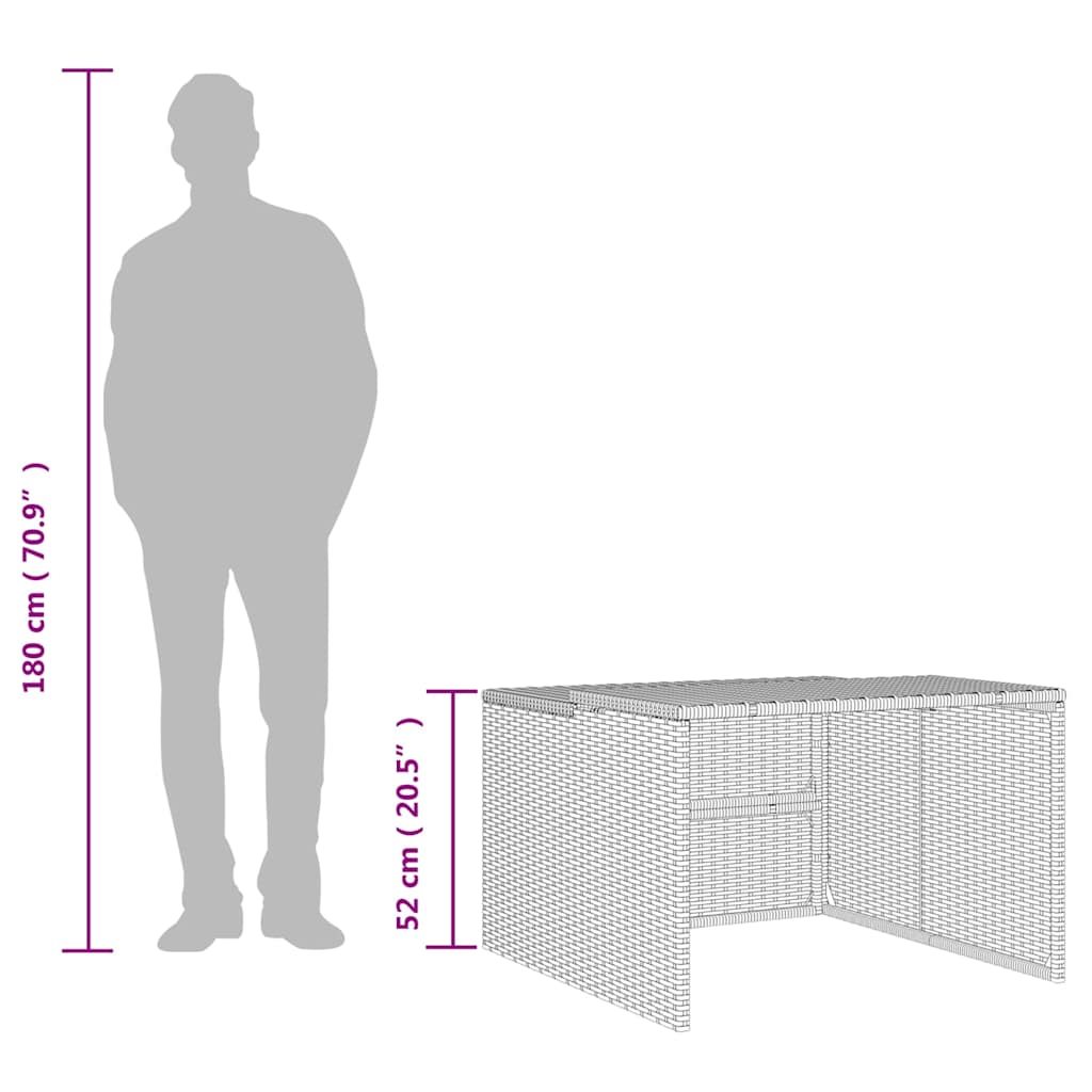 Mähroboter-Garage Grau 86x90x52/57 cm Poly Rattan