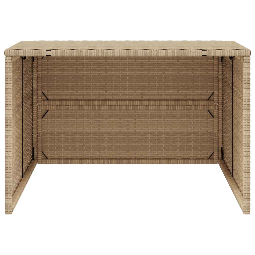 Mähroboter-Garage Beige 86x90x52/57 cm Poly Rattan