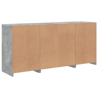 Sideboard mit LED-Leuchten Betongrau 142,5x37x67 cm