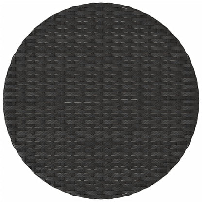 3-tlg. Bistro-Set mit Kissen Schwarz Poly Rattan