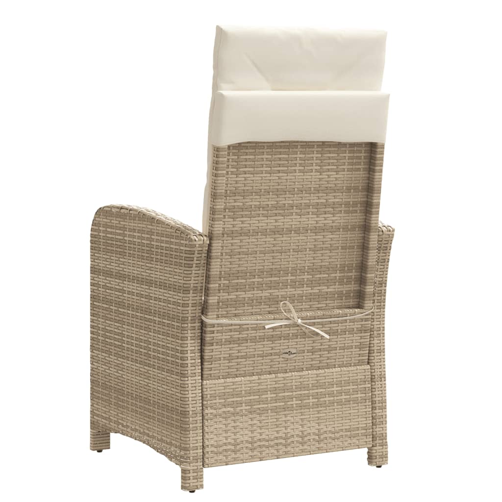 3-tlg. Bistro-Set mit Kissen Beige Poly Rattan