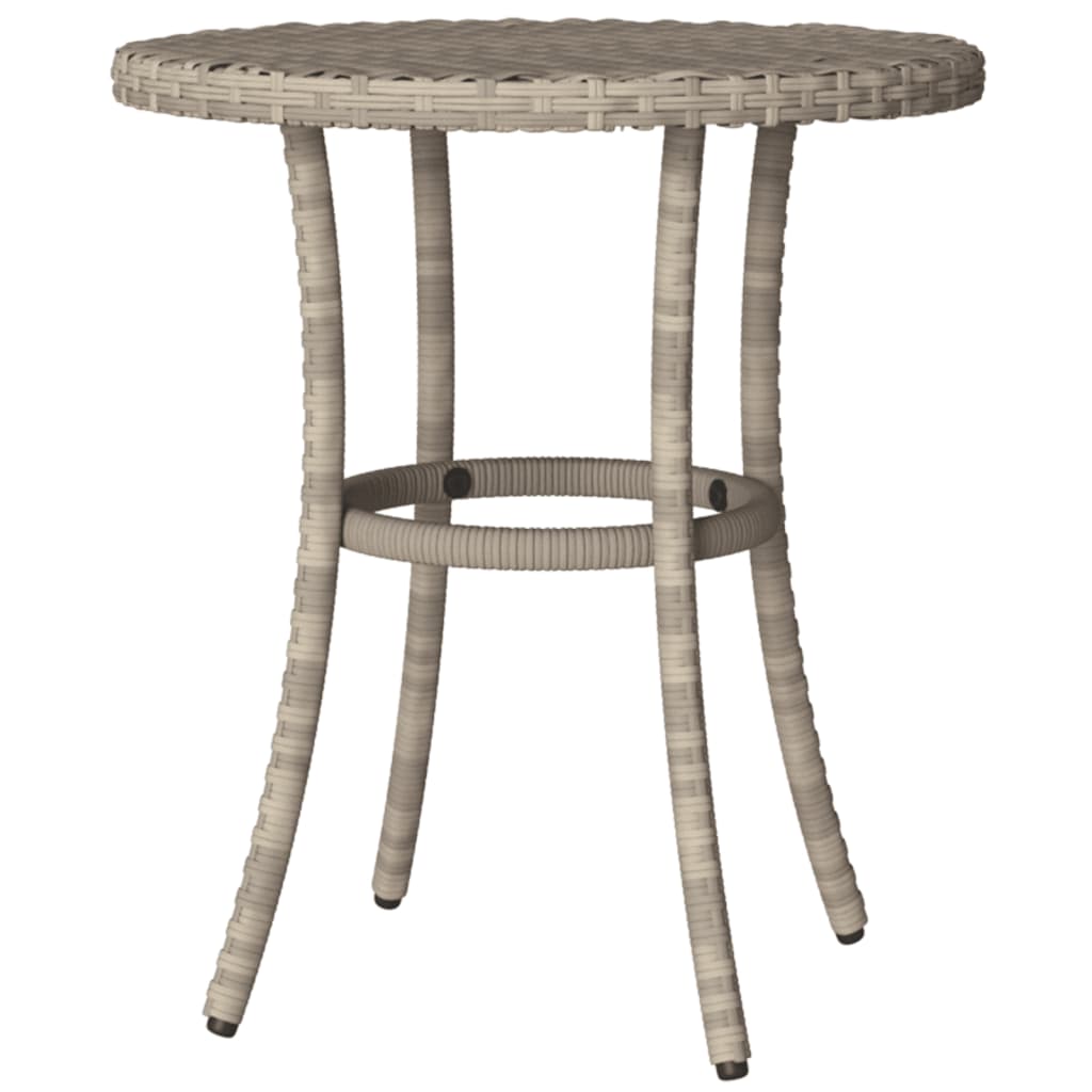 3-tlg. Bistro-Set mit Kissen Hellgrau Poly Rattan