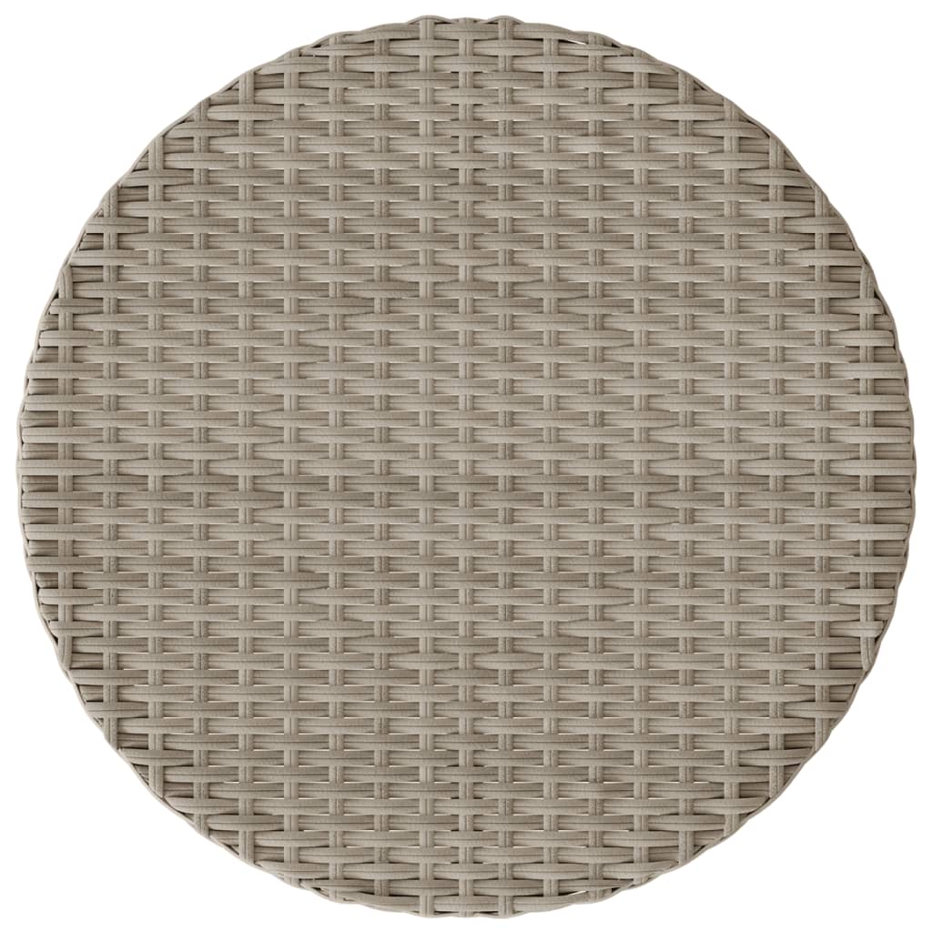 3-tlg. Bistro-Set mit Kissen Hellgrau Poly Rattan