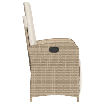 3-tlg. Bistro-Set mit Kissen Beige Poly Rattan