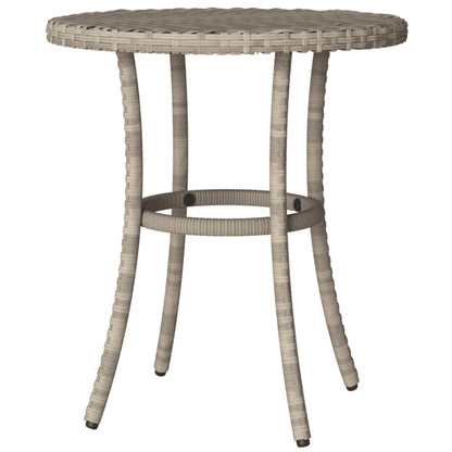 3-tlg. Bistro-Set mit Kissen Hellgrau Poly Rattan