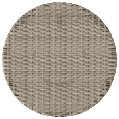 3-tlg. Bistro-Set mit Kissen Hellgrau Poly Rattan