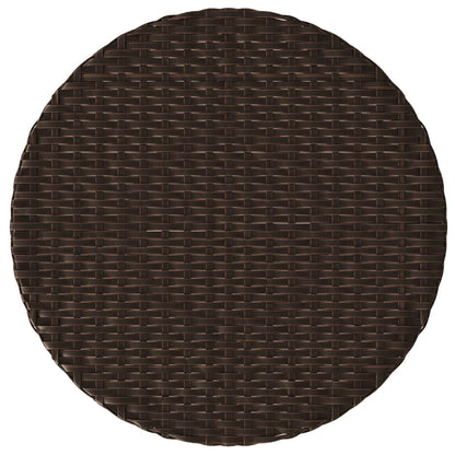 3-tlg. Bistro-Set mit Kissen Braun Poly Rattan