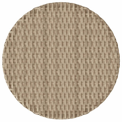 3-tlg. Bistro-Set mit Kissen Beigemischung Poly Rattan