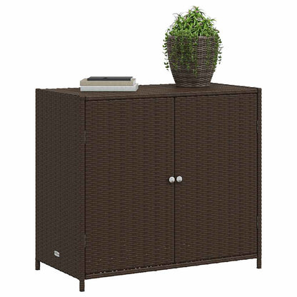 Gartenschrank Braun 83x45x76 cm Poly Rattan