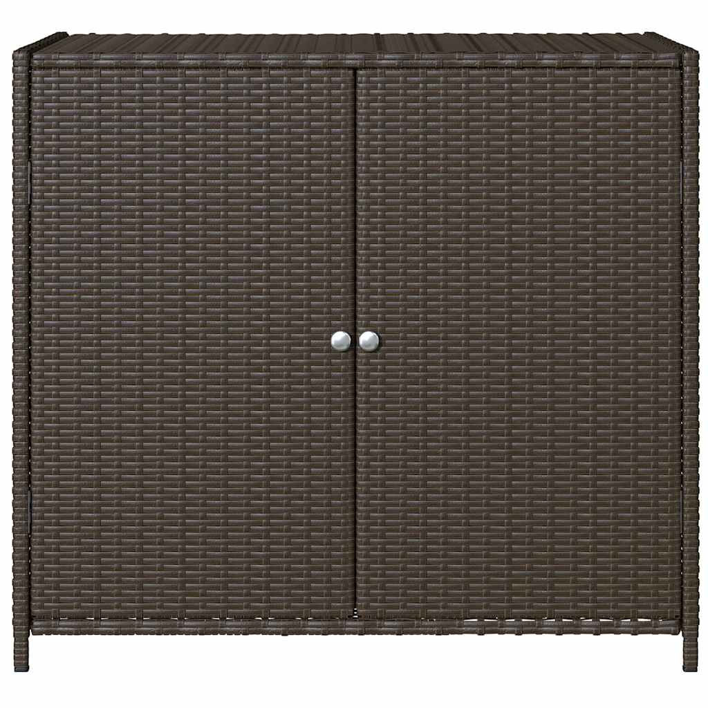 Gartenschrank Braun 83x45x76 cm Poly Rattan