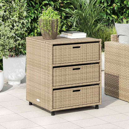 Gartenschrank Beige 55x59x69 cm Poly Rattan