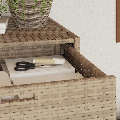 Gartenschrank Beige 55x55x111 cm Poly Rattan