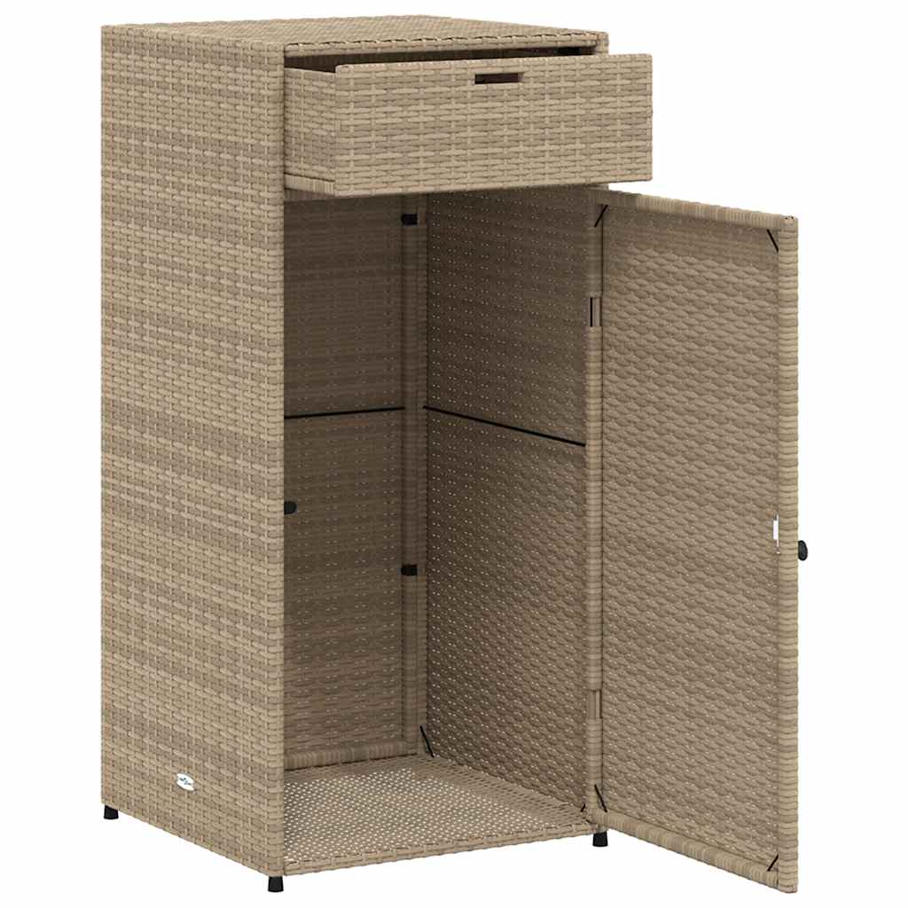Gartenschrank Beige 55x55x111 cm Poly Rattan