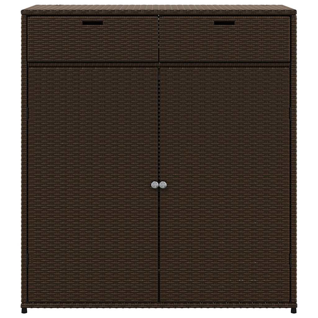 Gartenschrank Braun 105x55x113 cm Poly Rattan