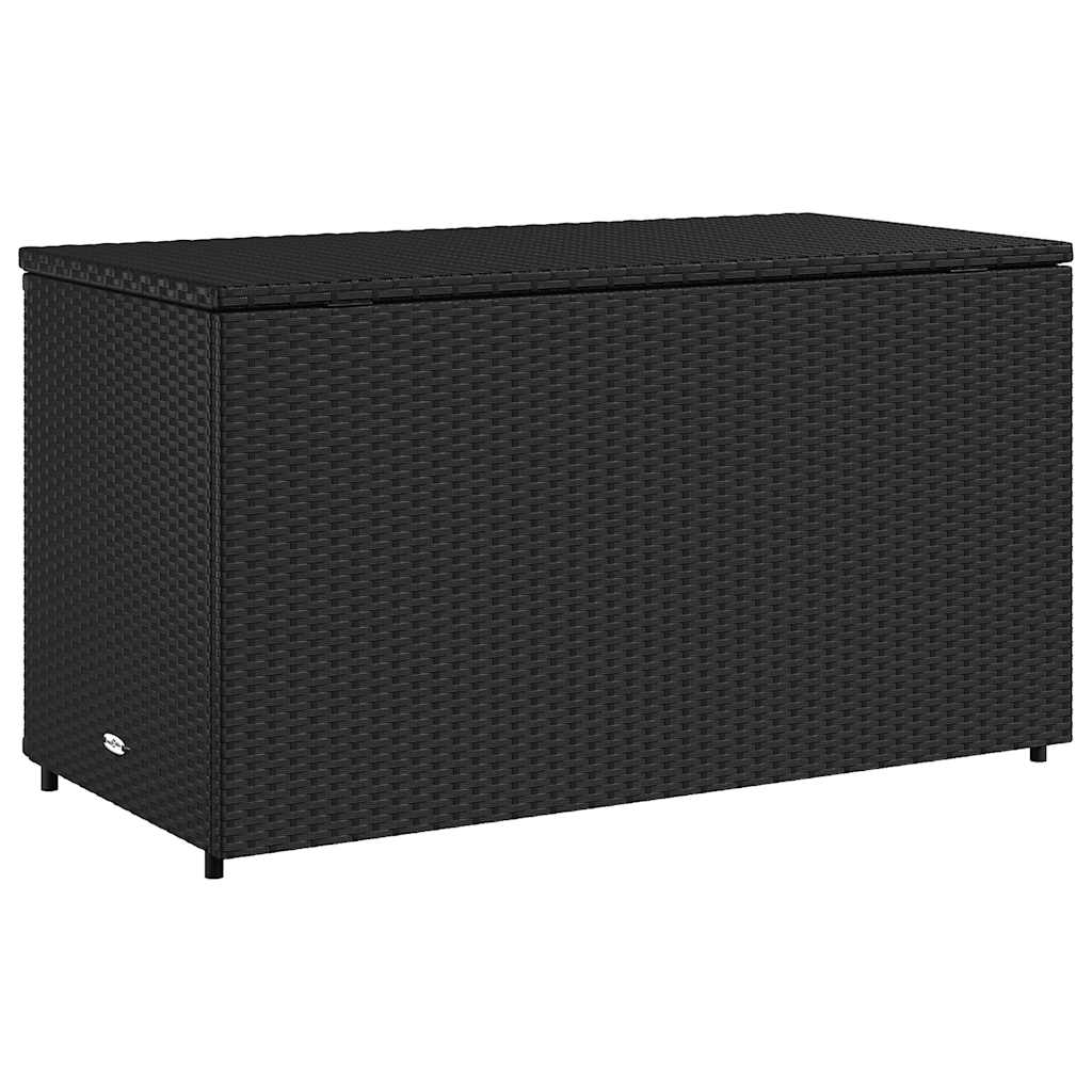 Gartenschrank Schwarz 110x55x60,5 cm Poly Rattan