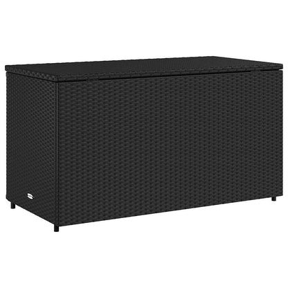 Gartenschrank Schwarz 110x55x60,5 cm Poly Rattan