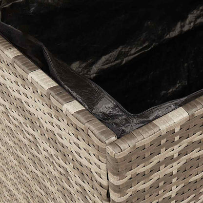 Gartentruhe Grau 220x50x54 cm Poly Rattan Akazienholz