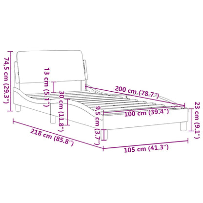 Bettgestell "Dover" Schwarz 100x200 cm Kunstleder