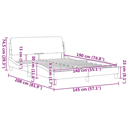 Bettgestell "Dover" Braun 140x190 cm Kunstleder