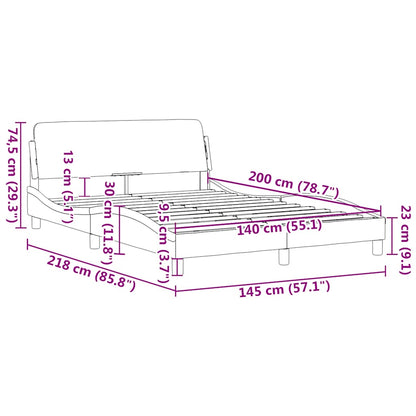 Bettgestell "Dover" Schwarz 140x200 cm Samt