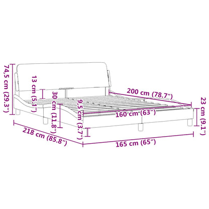 Bettgestell "Dover" Schwarz 160x200 cm Stoff
