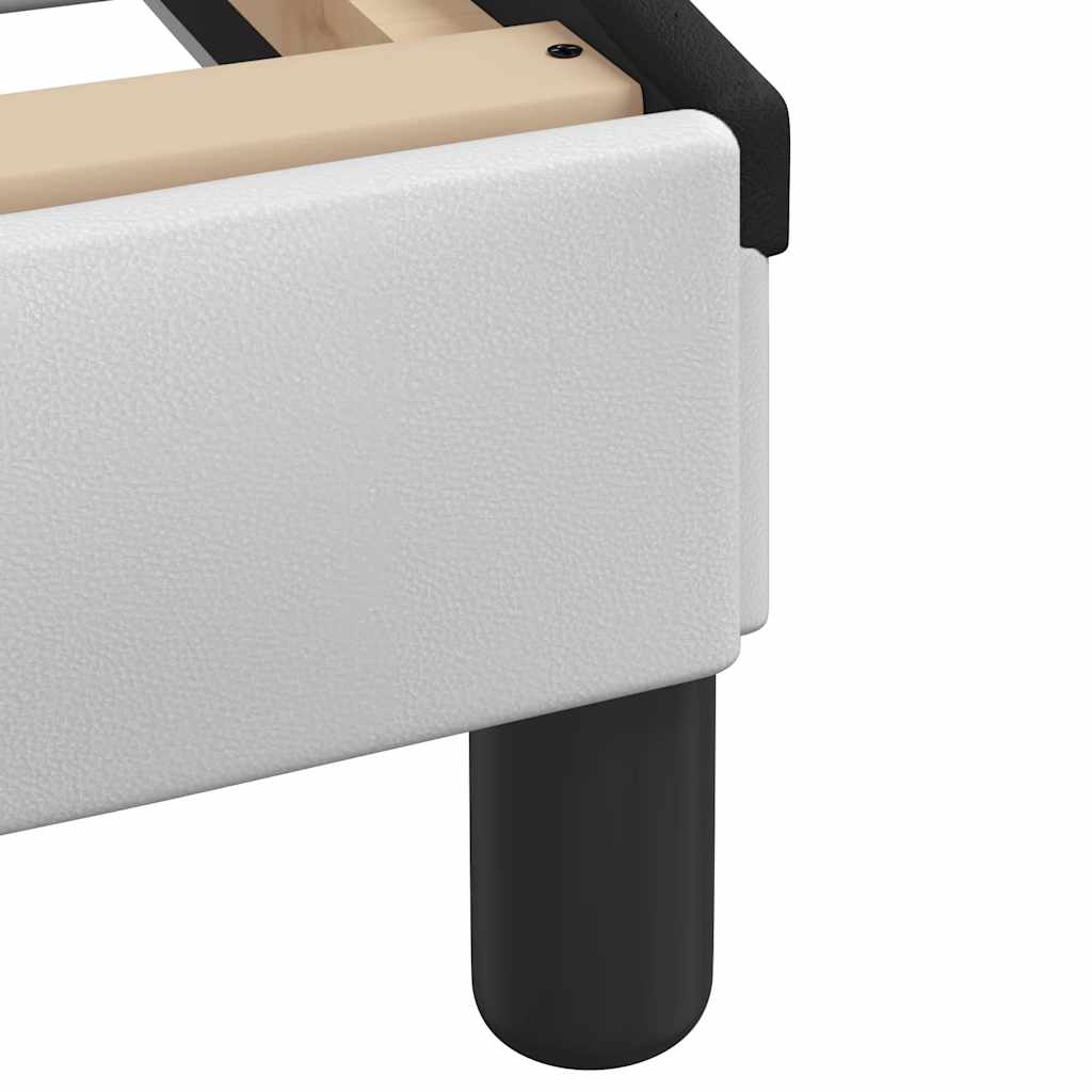 Bettgestell "Dover" Weiß und Schwarz 160x200 cm Kunstleder