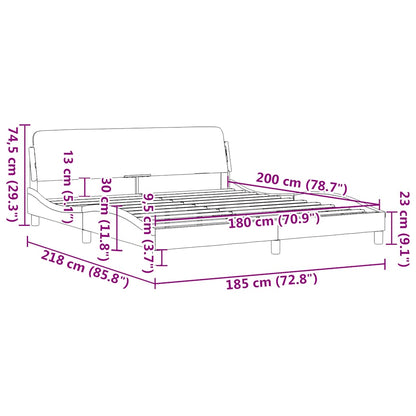 Bettgestell "Dover" Dunkelbraun 180x200 cm Stoff