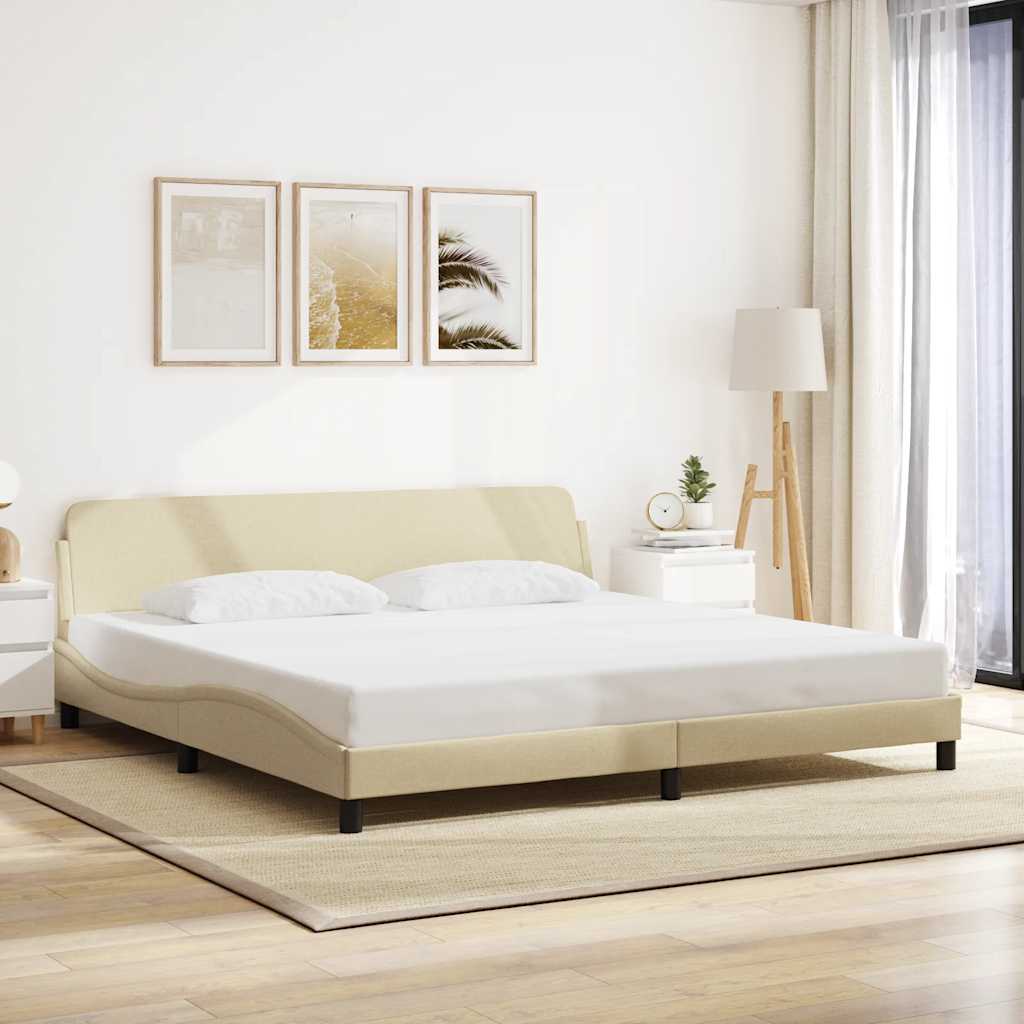 Bettgestell "Dover" Creme 200x200 cm Stoff