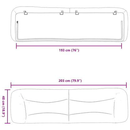 Kopfteil-Kissen "Hvar" Hellgrau 193 cm Stoff