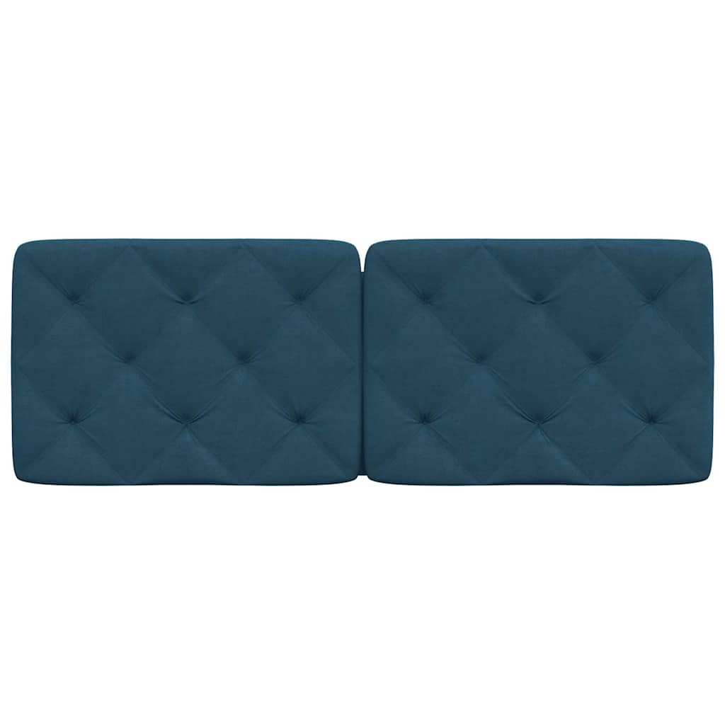 Kopfteil-Kissen Blau 120 cm Samt