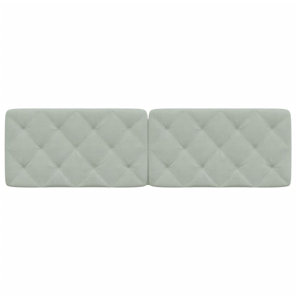 Kopfteil-Kissen Hellgrau 183 cm Samt