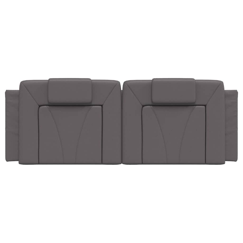 Kopfteil-Kissen "Viana" Grau 140 cm Kunstleder