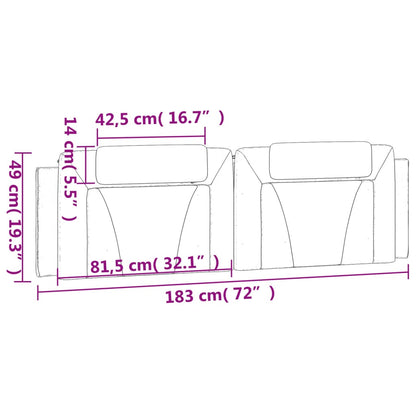 Kopfteil-Kissen "Viana" Schwarz 183 cm Kunstleder