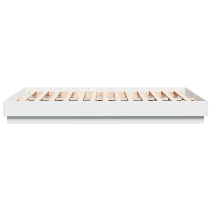 Bettgestell mit LED Weiß 150x200 cm