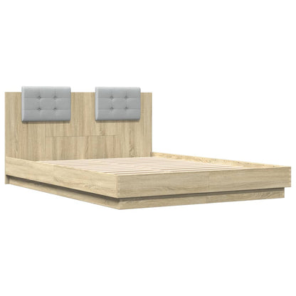 Bettgestell mit Kopfteil Sonoma-Eiche 150x200 cm Holzwerkstoff