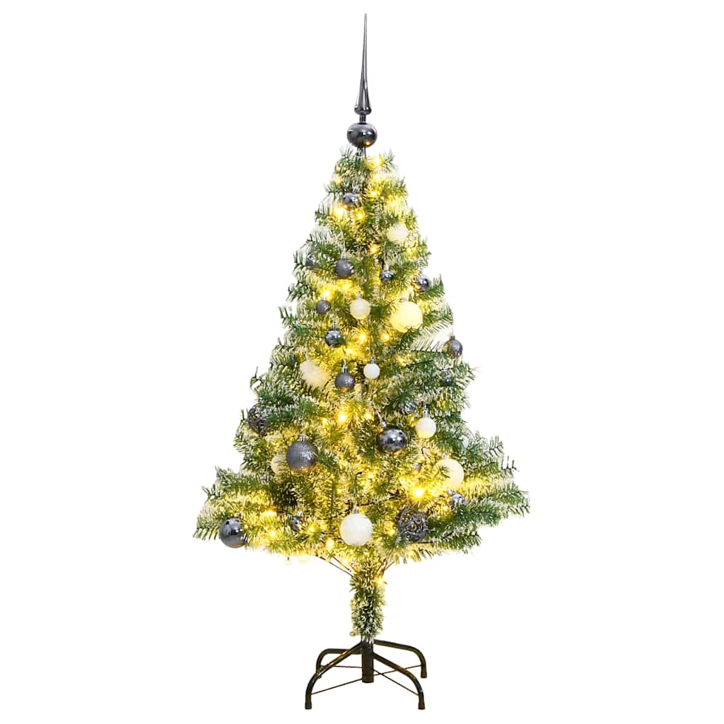 Künstlicher Weihnachtsbaum mit Schnee & Kugeln 150 LEDs 150 cm