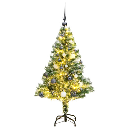 Künstlicher Weihnachtsbaum mit Schnee & Kugeln 150 LEDs 150 cm
