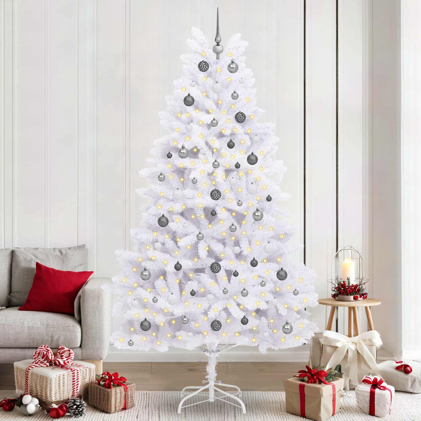 Künstlicher Weihnachtsbaum Weiß 120 x 120 x 240 cm