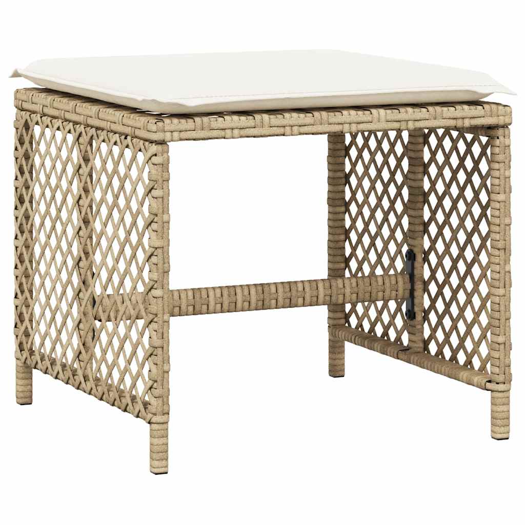 13-tlg. Garten-Essgruppe mit Kissen Beige Poly Rattan