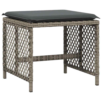 15-tlg. Garten-Essgruppe mit Kissen Grau Poly Rattan