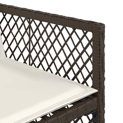 9-tlg. Garten-Essgruppe mit Kissen Braun Poly Rattan