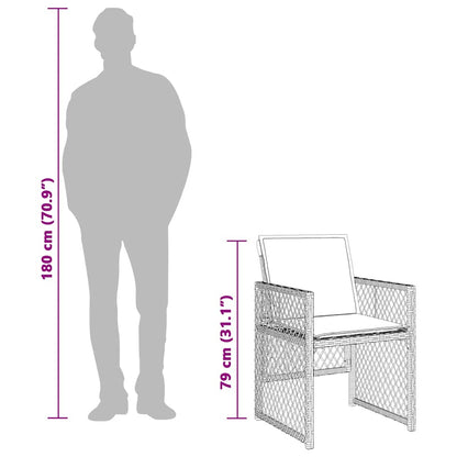 17-tlg. Garten-Essgruppe mit Kissen Beige Poly Rattan