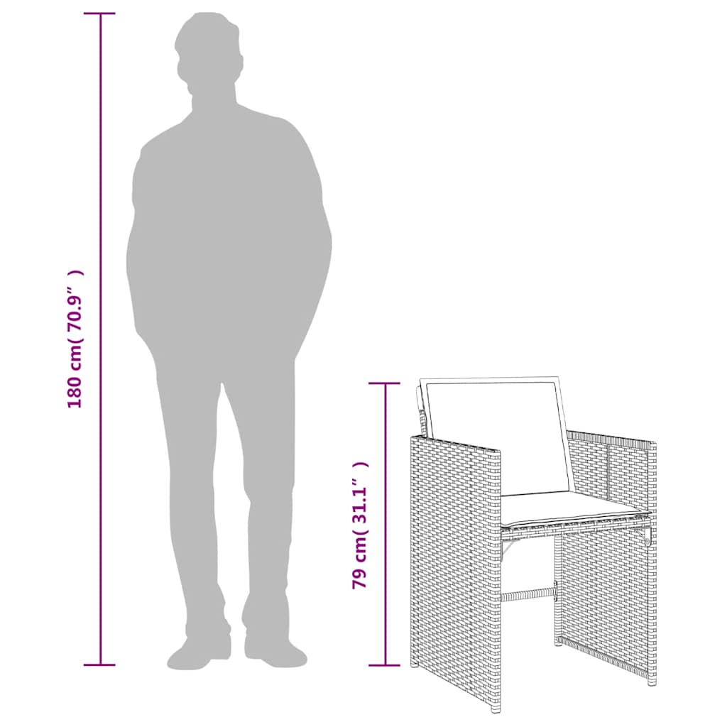 17-tlg. Garten-Essgruppe mit Kissen Beige Poly Rattan