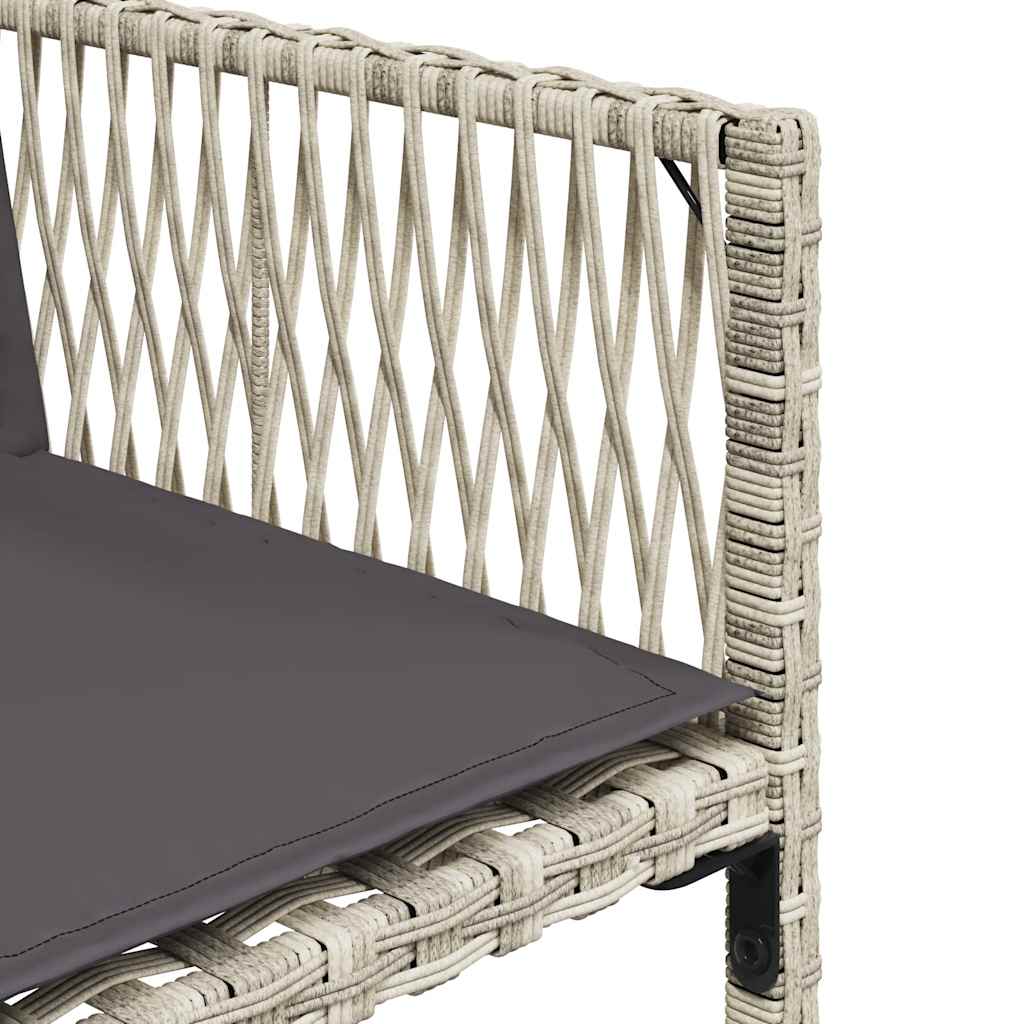 9-tlg. Garten-Essgruppe mit Kissen Hellgrau Poly Rattan