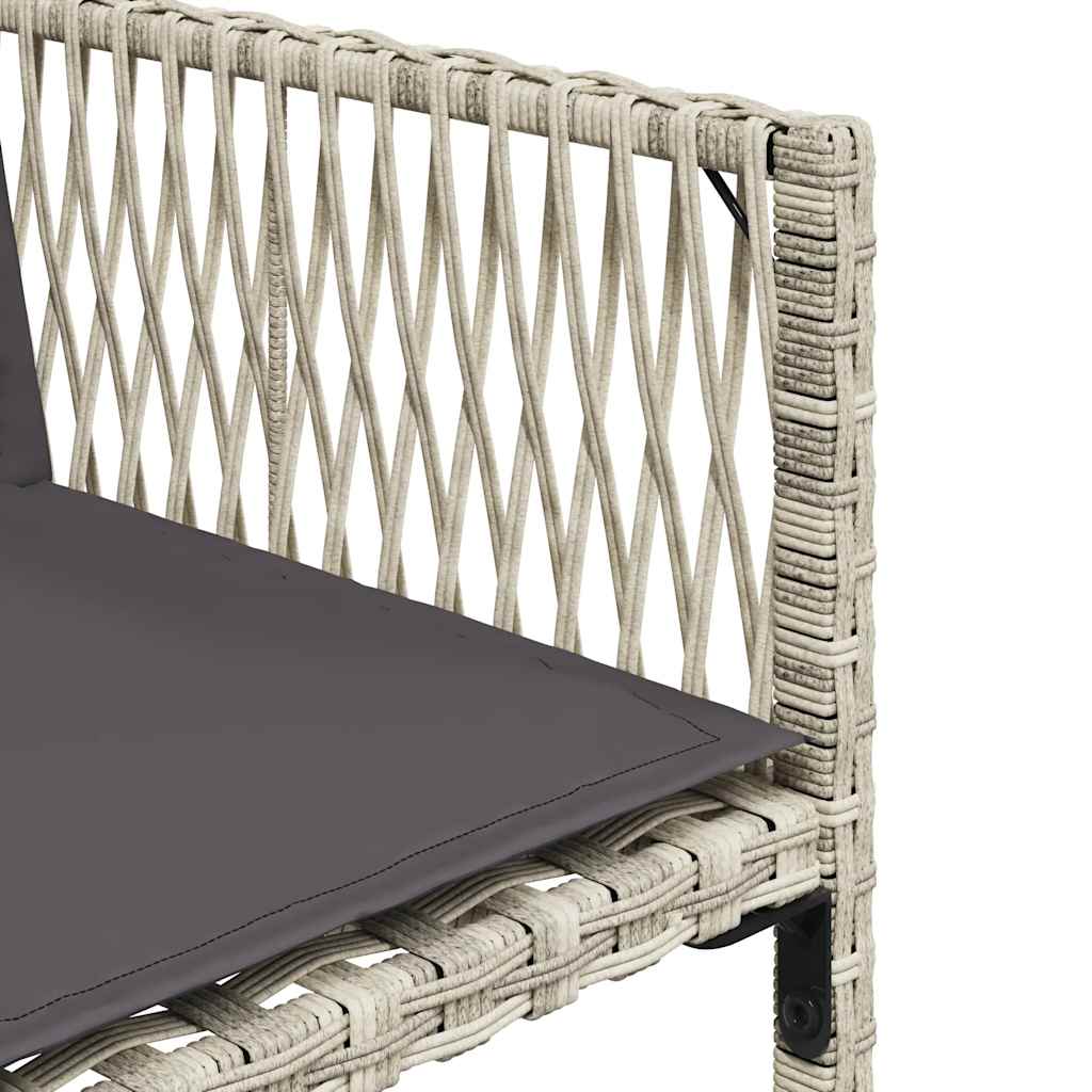 17-tlg. Garten-Essgruppe mit Kissen Hellgrau Poly Rattan