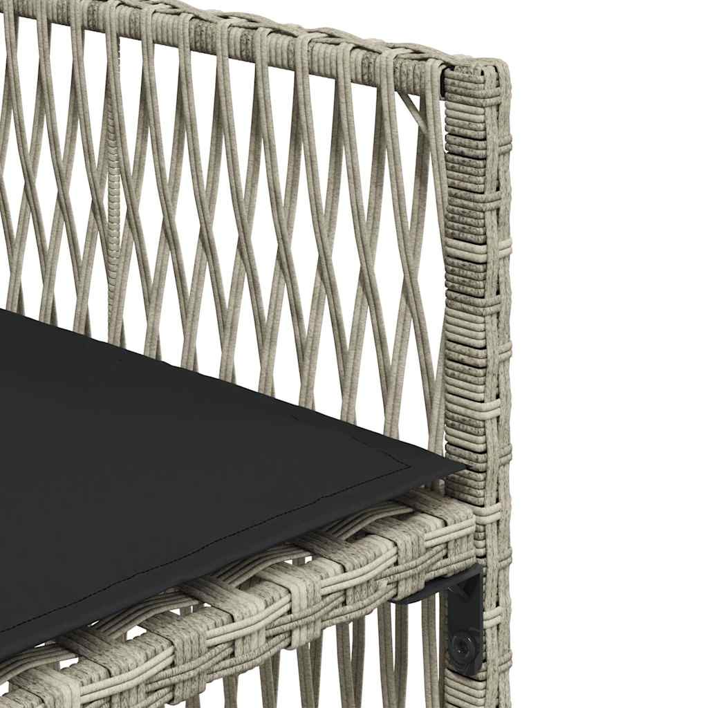 9-tlg. Garten-Essgruppe mit Kissen Hellgrau Poly Rattan