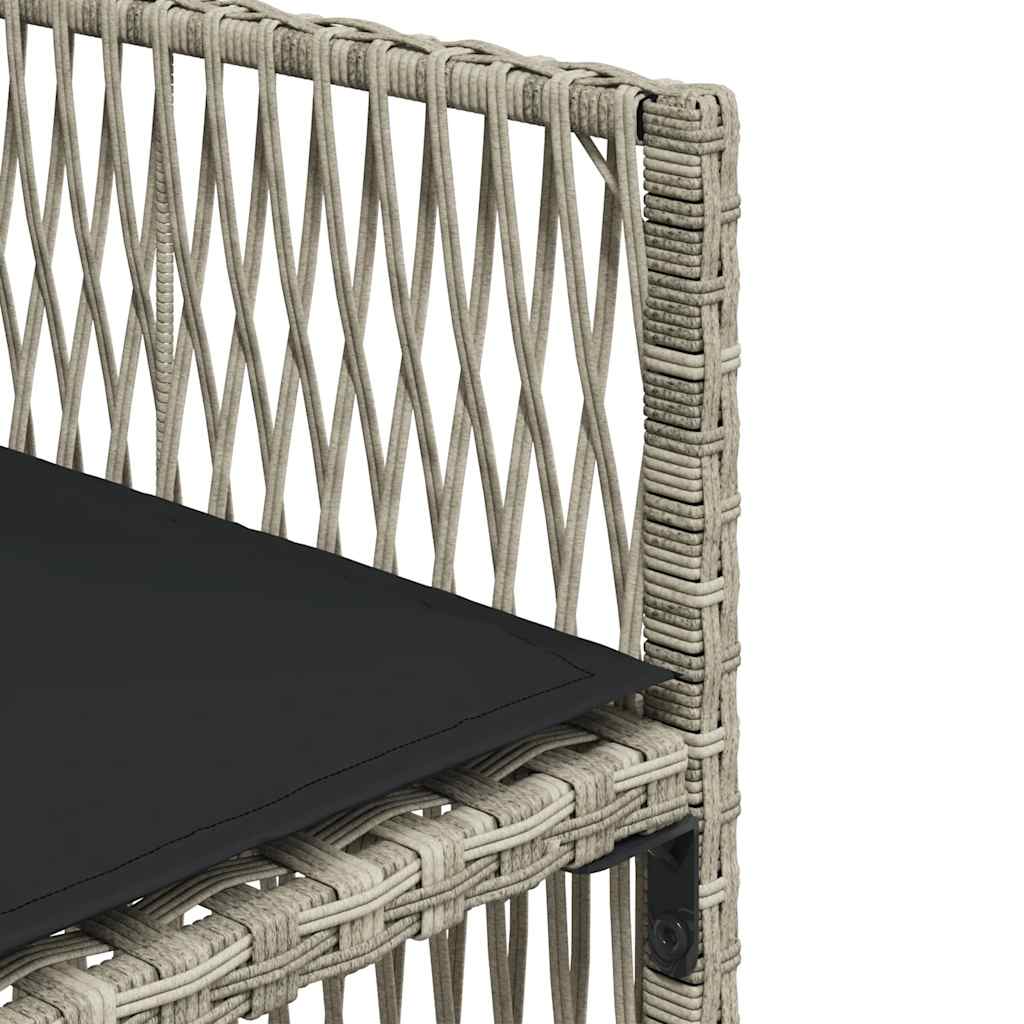 13-tlg. Garten-Essgruppe mit Kissen Hellgrau Poly Rattan