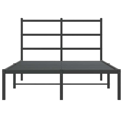 Bettgestell mit Kopfteil Metall Schwarz 120x190 cm